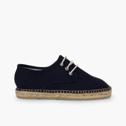 Menina Pisamonas Sapatos Blucher De Lona Com Sola Alpargata