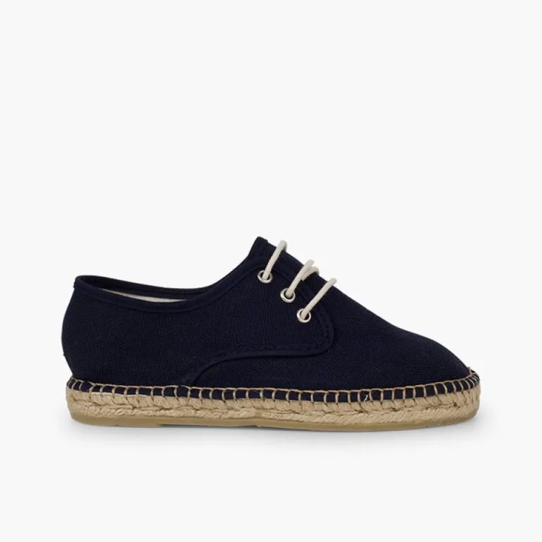 Menina Pisamonas Sapatos Blucher De Lona Com Sola Alpargata
