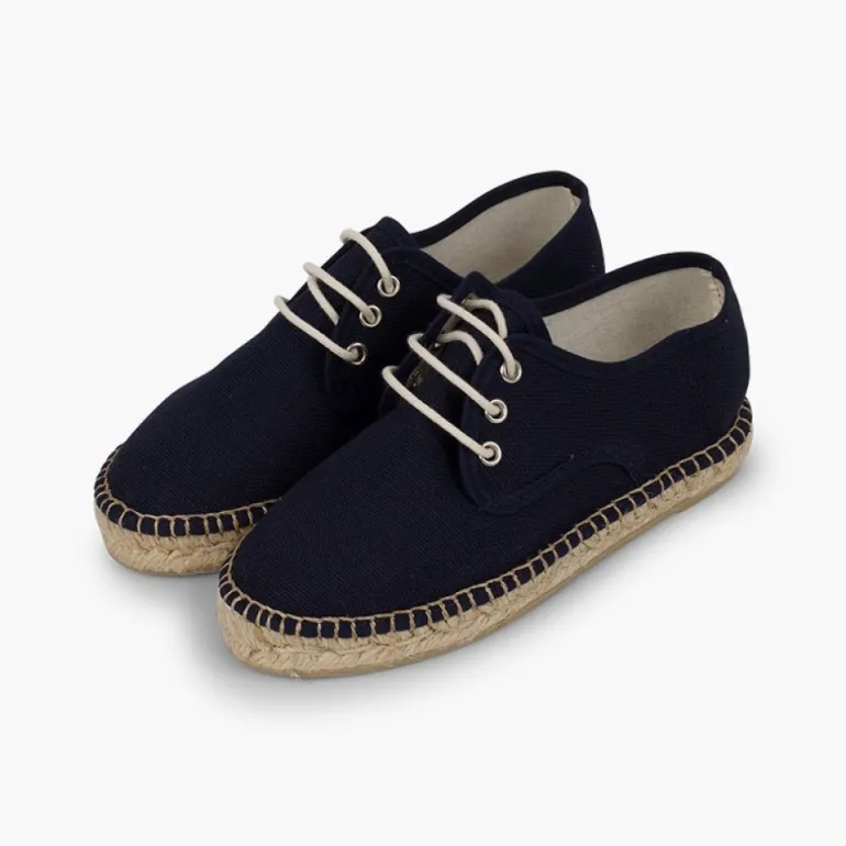 Menina Pisamonas Sapatos Blucher De Lona Com Sola Alpargata