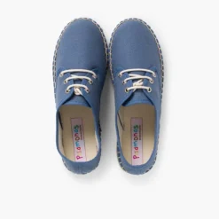 Menina Pisamonas Sapatos Blucher De Lona Com Sola Alpargata