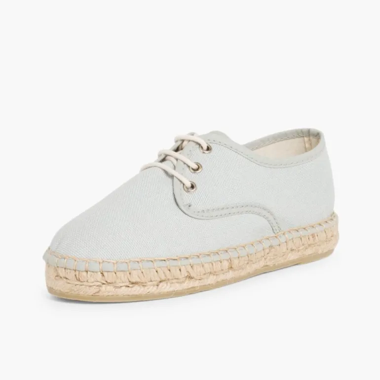 Menina Pisamonas Sapatos Blucher De Lona Com Sola Alpargata