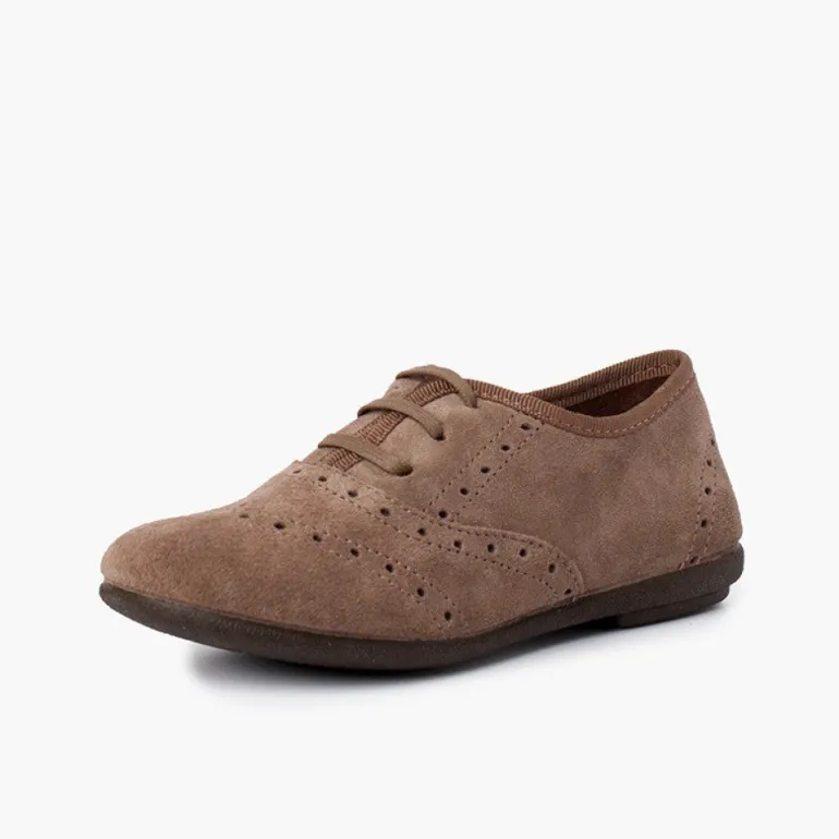 Menina Pisamonas Sapatos Blucher Menina E Mulher Camurca