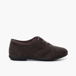 Menina Pisamonas Sapatos Blucher Menina E Mulher Camurca