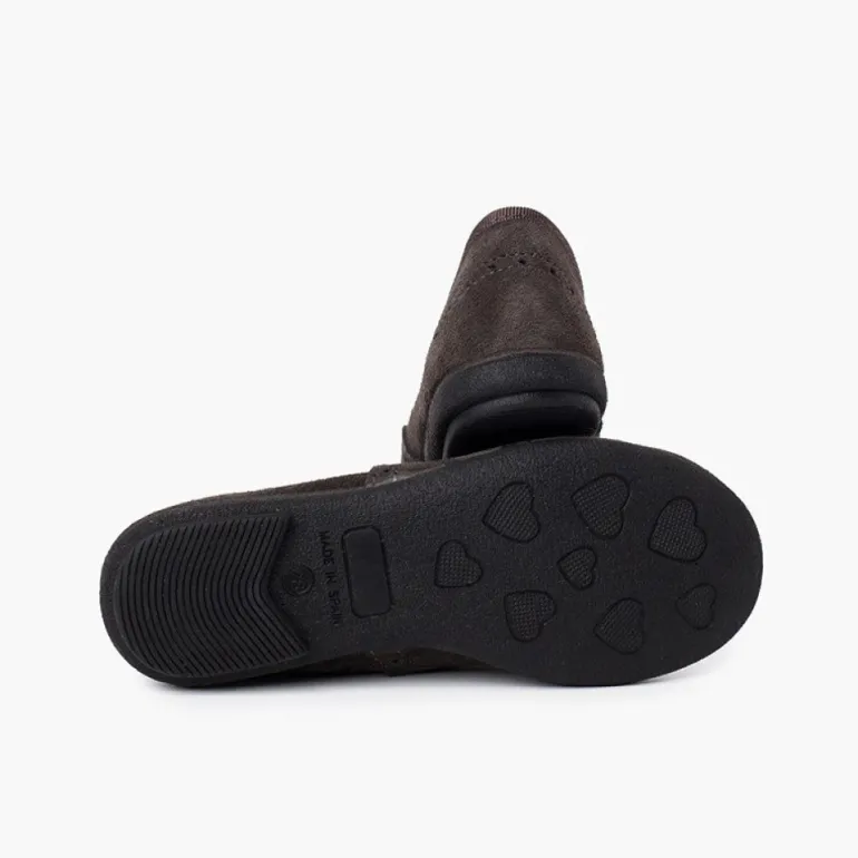 Menina Pisamonas Sapatos Blucher Menina E Mulher Camurca