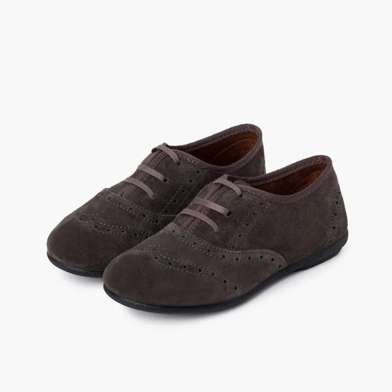 Menina Pisamonas Sapatos Blucher Menina E Mulher Camurca