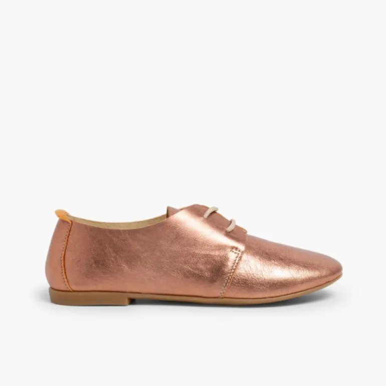 Menina Pisamonas Sapatos Blucher Menina E Mulher Metalizados