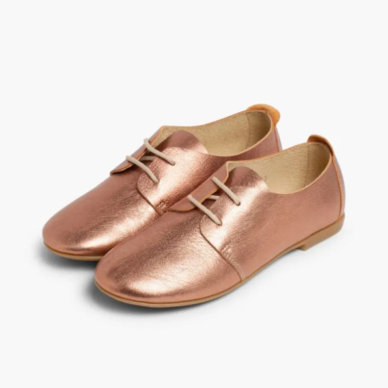 Menina Pisamonas Sapatos Blucher Menina E Mulher Metalizados