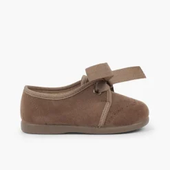Menina Pisamonas Sapatos Crianca Tipo Blucher Com Laco E Picotados