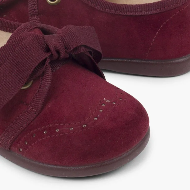 Menina Pisamonas Sapatos Crianca Tipo Blucher Com Laco E Picotados