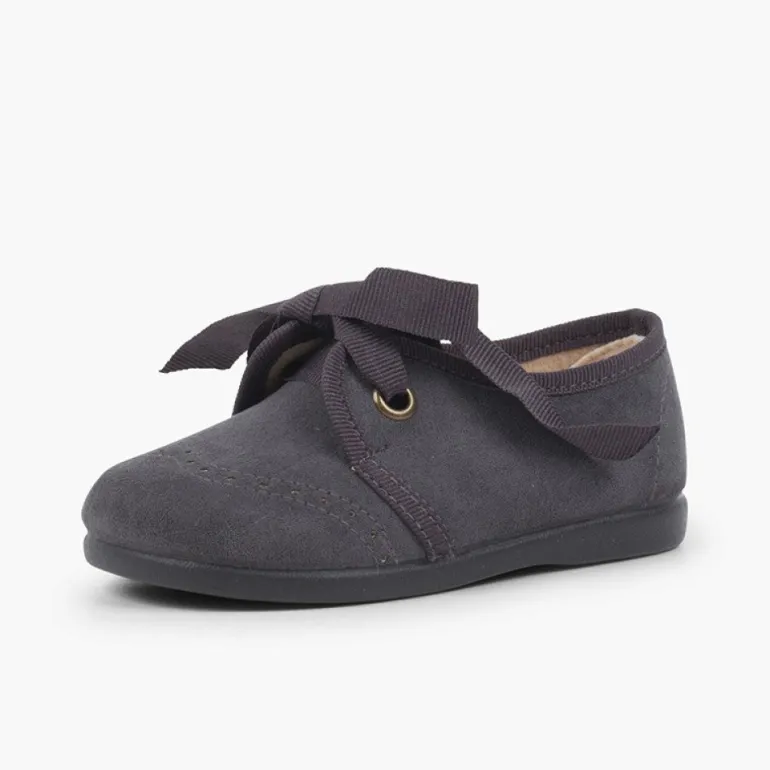 Menina Pisamonas Sapatos Crianca Tipo Blucher Com Laco E Picotados