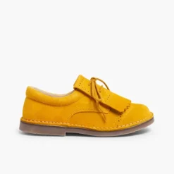 Menina Pisamonas Sapatos De Carneira Com Franjas
