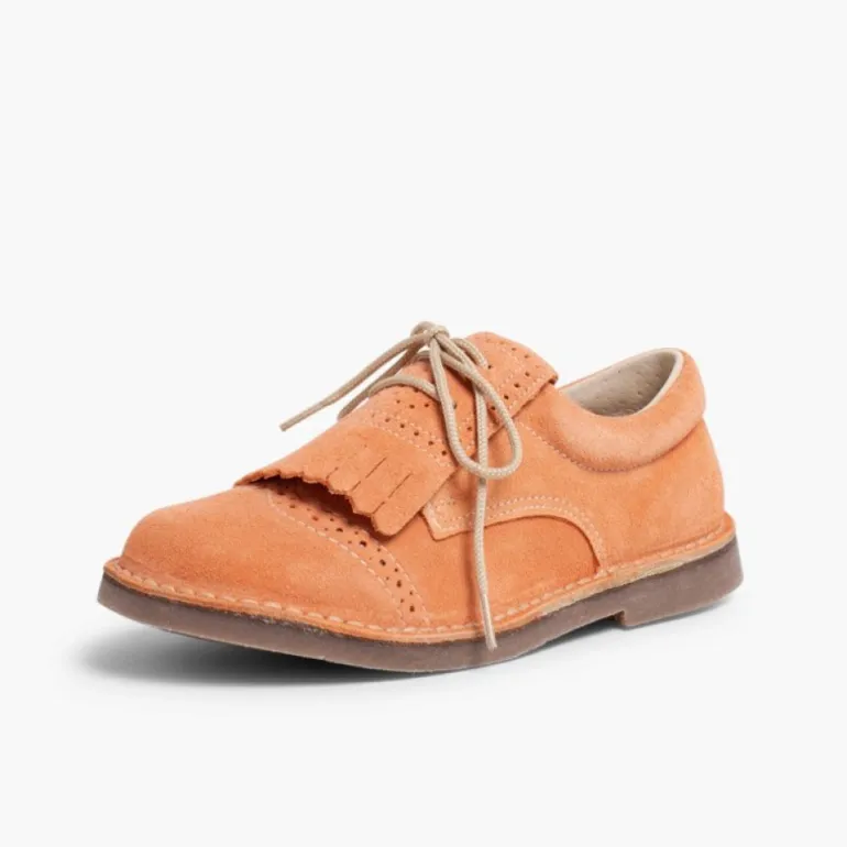 Menina Pisamonas Sapatos De Carneira Com Franjas