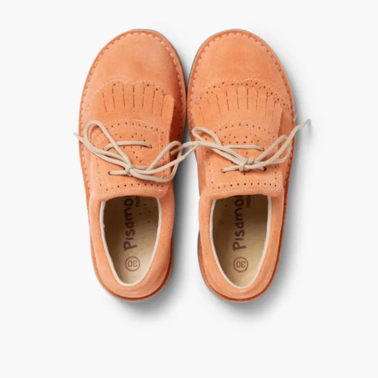 Menina Pisamonas Sapatos De Carneira Com Franjas