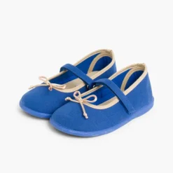 Menina Pisamonas Sapatos De Tela Tira Aderente Fina Com Laco