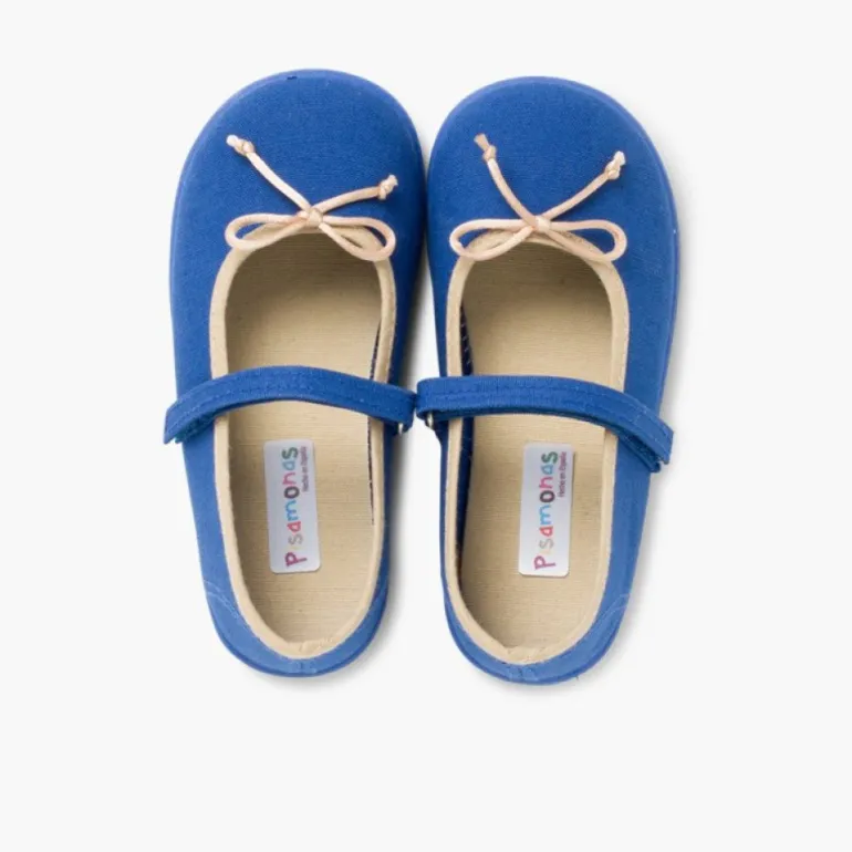 Menina Pisamonas Sapatos De Tela Tira Aderente Fina Com Laco