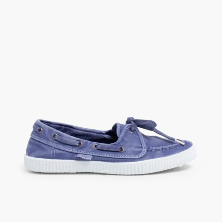 Menina Pisamonas Sapatos De Vela De Lona Com Sola Branca