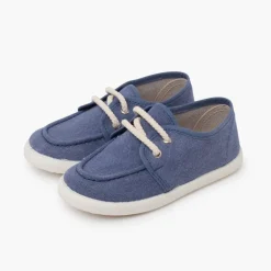 Menino Pisamonas Sapatos De Vela Lona Eco Sola Branca