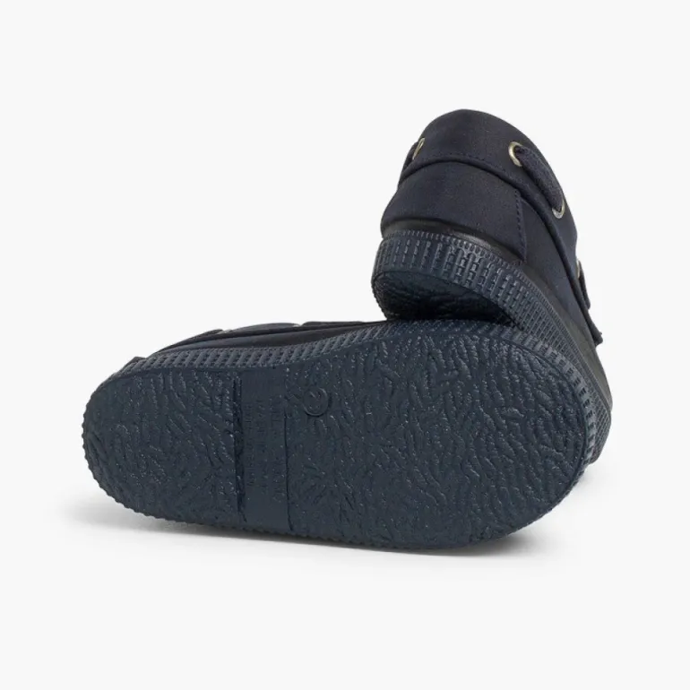 Menino Pisamonas Sapatos De Vela Lona Encerada Com Atacadores