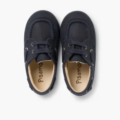 Menino Pisamonas Sapatos De Vela Lona Encerada Com Atacadores