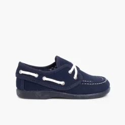 Menino Pisamonas Sapatos De Vela Tecido Com Atacadores