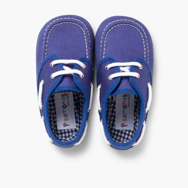 Menino Pisamonas Sapatos De Vela Tecido Com Atacadores