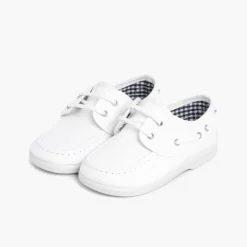 Menino Pisamonas Sapatos De Vela Tecido Com Atacadores