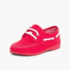Menino Pisamonas Sapatos De Vela Tecido Com Atacadores