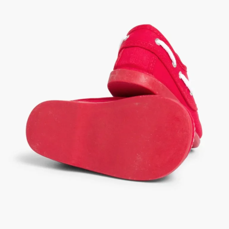 Menino Pisamonas Sapatos De Vela Tecido Com Atacadores