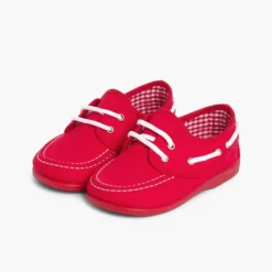 Menino Pisamonas Sapatos De Vela Tecido Com Atacadores