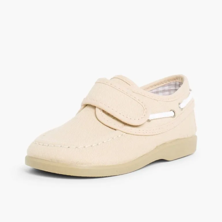 Menino Pisamonas Sapatos De Vela Tela Fecho Tiras Aderentes