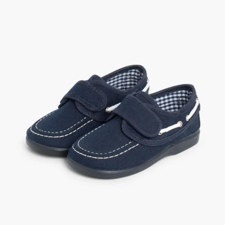Menino Pisamonas Sapatos De Vela Tela Fecho Tiras Aderentes