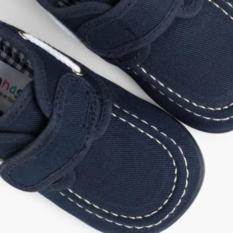 Menino Pisamonas Sapatos De Vela Tela Fecho Tiras Aderentes
