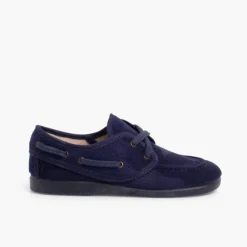Menino Pisamonas Sapatos De Vela Tipo Camurca Com Atacadores