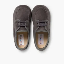 Menino Pisamonas Sapatos De Vela Tipo Camurca Com Atacadores