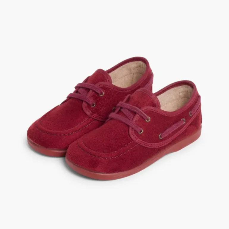 Menino Pisamonas Sapatos De Vela Tipo Camurca Com Atacadores