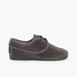 Menino Pisamonas Sapatos De Vela Tipo Camurca Com Atacadores