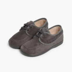 Menino Pisamonas Sapatos De Vela Tipo Camurca Com Atacadores