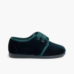 Menina Pisamonas Sapatos De Veludo Atacadores Gorgorao