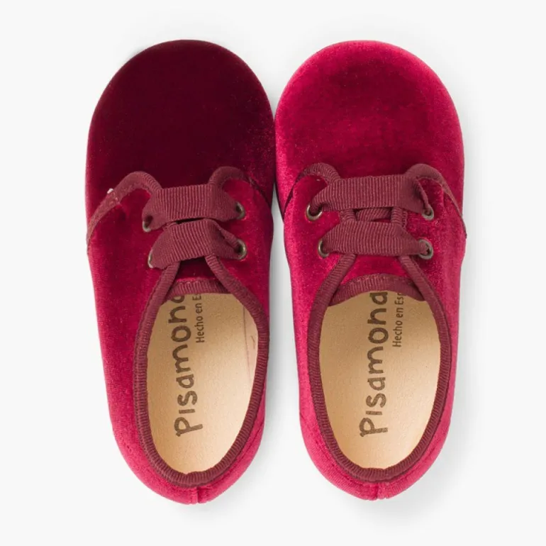 Menina Pisamonas Sapatos De Veludo Atacadores Gorgorao