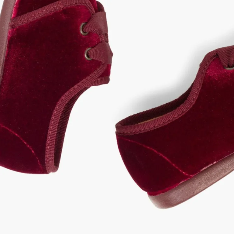 Menina Pisamonas Sapatos De Veludo Atacadores Gorgorao