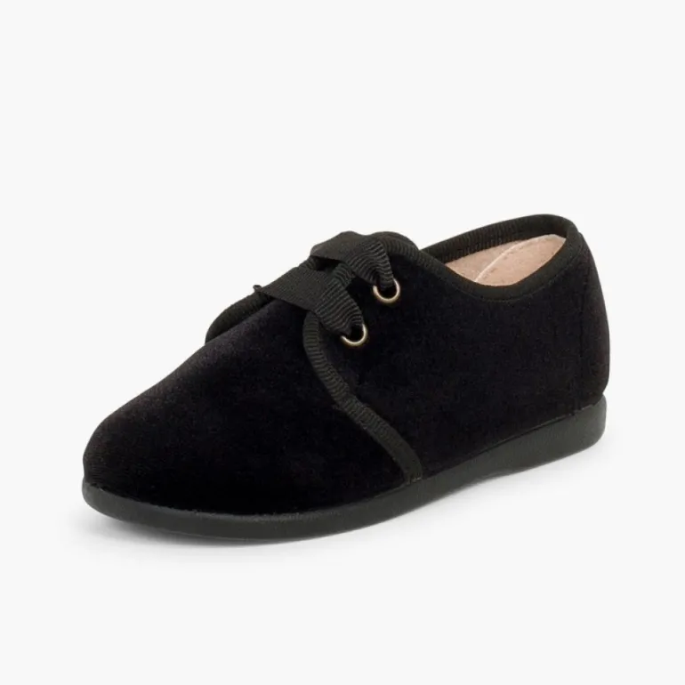 Menina Pisamonas Sapatos De Veludo Atacadores Gorgorao