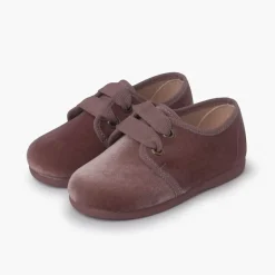 Menina Pisamonas Sapatos De Veludo Atacadores Gorgorao