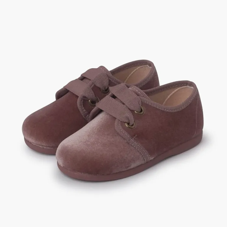 Menina Pisamonas Sapatos De Veludo Atacadores Gorgorao