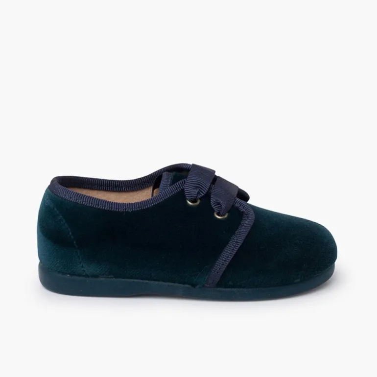 Menina Pisamonas Sapatos De Veludo Atacadores Gorgorao