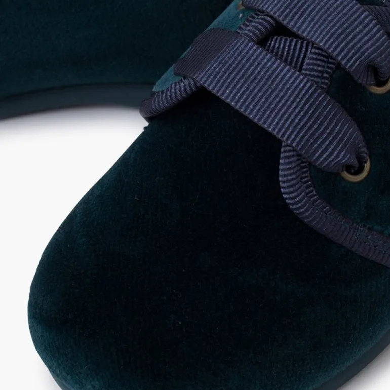 Menina Pisamonas Sapatos De Veludo Atacadores Gorgorao
