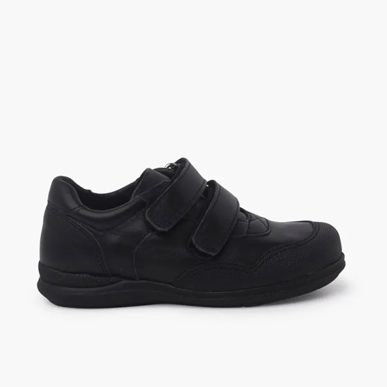 Menino Pisamonas Sapatos Escola Biqueira Reforcada Duplo Fecho