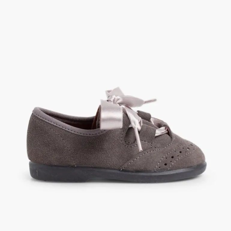 Menina Pisamonas Sapatos Estilo Inglês Criancas De Camurca