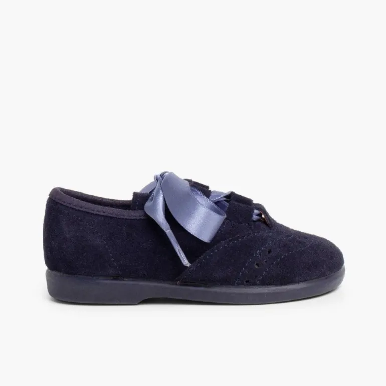 Menina Pisamonas Sapatos Estilo Inglês Criancas De Camurca