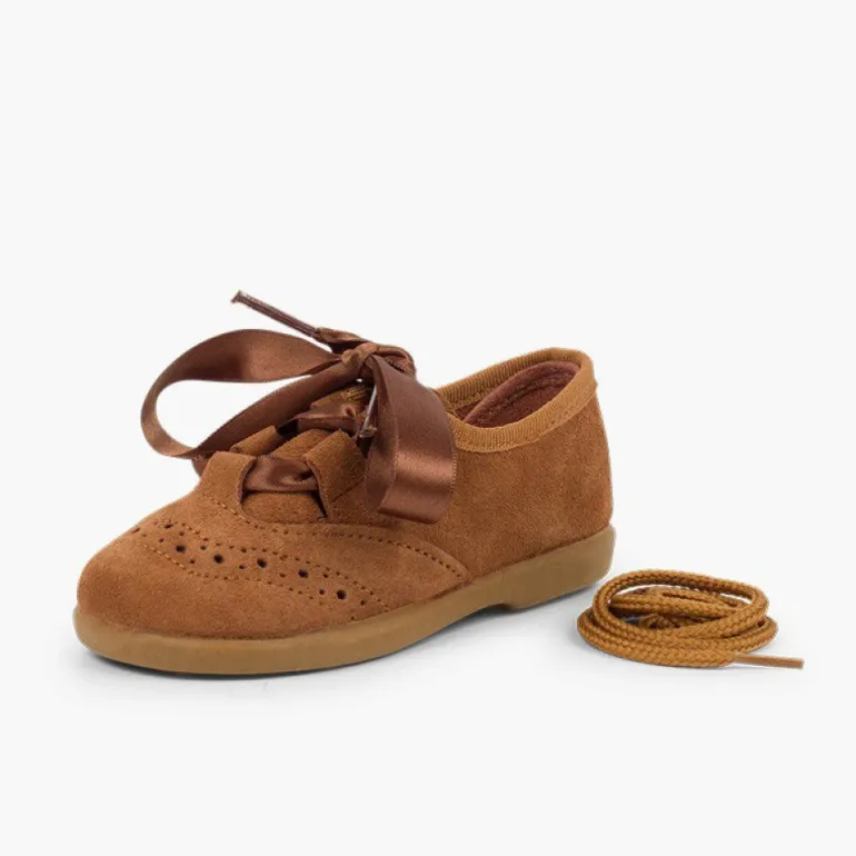Menina Pisamonas Sapatos Estilo Inglês Criancas De Camurca