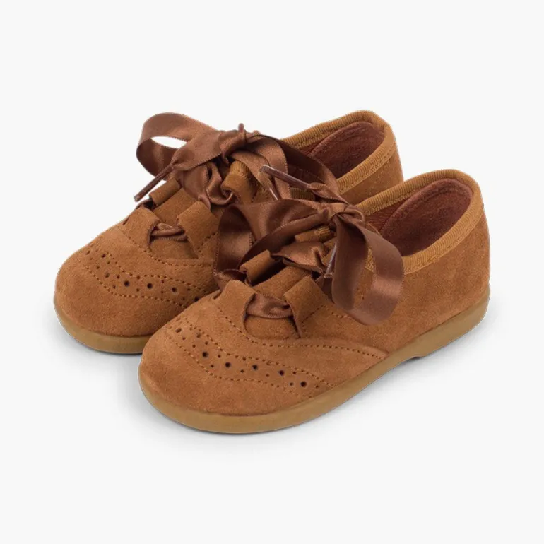Menina Pisamonas Sapatos Estilo Inglês Criancas De Camurca